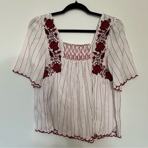 White Squareneck Top + floral